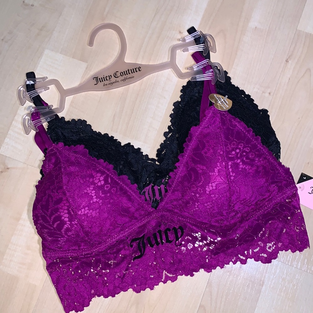 JUICY COUTURE Sexy Lace and Logo Bralettes 2 pack